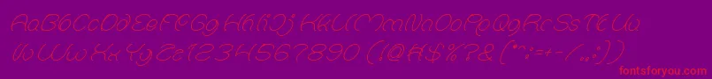 Natalie light Font – Red Fonts on Purple Background