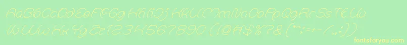 Natalie light-fontti – keltaiset fontit vihreällä taustalla