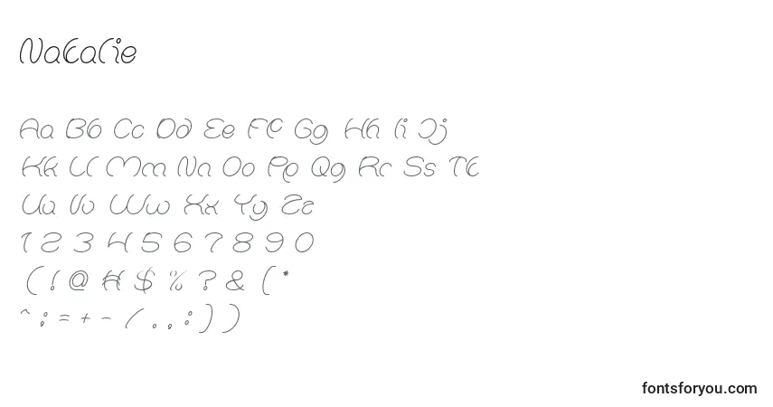 Czcionka Natalie (135284) – alfabet, cyfry, specjalne znaki