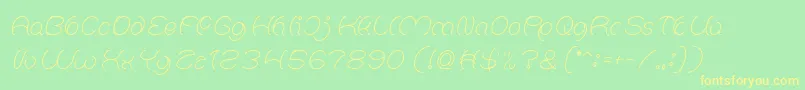 Natalie Font – Yellow Fonts on Green Background