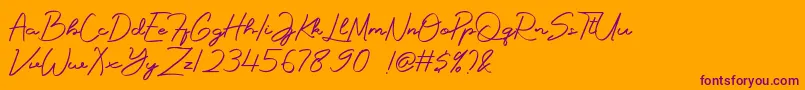 Natasha Amelia Font – Purple Fonts on Orange Background