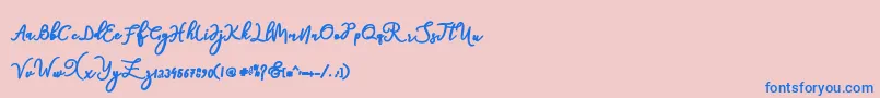 natasha-Schriftart – Blaue Schriften auf rosa Hintergrund