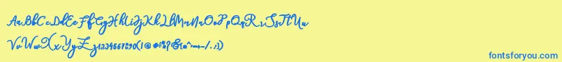 natasha Font – Blue Fonts on Yellow Background