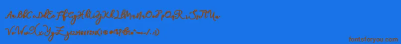 natasha Font – Brown Fonts on Blue Background