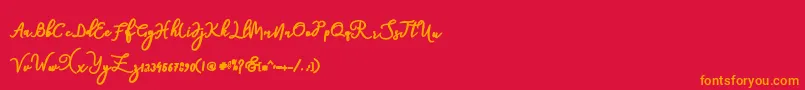 natasha Font – Orange Fonts on Red Background