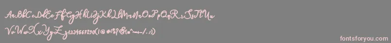 natasha-Schriftart – Rosa Schriften auf grauem Hintergrund