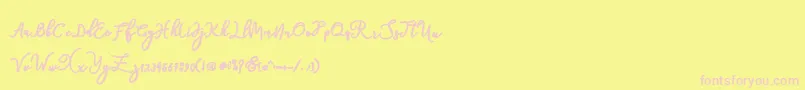 natasha Font – Pink Fonts on Yellow Background