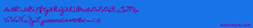natasha Font – Purple Fonts on Blue Background