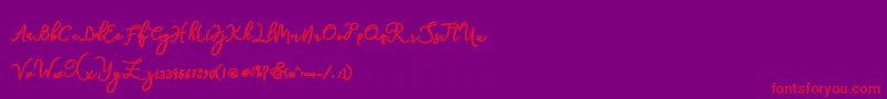 natasha-Schriftart – Rote Schriften auf violettem Hintergrund