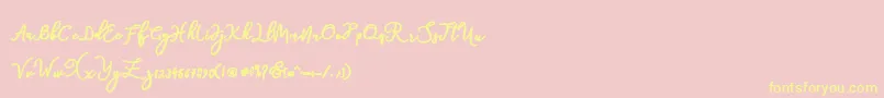 natasha Font – Yellow Fonts on Pink Background