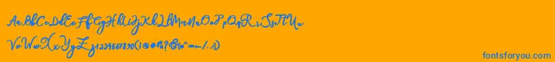 natasha Font – Blue Fonts on Orange Background