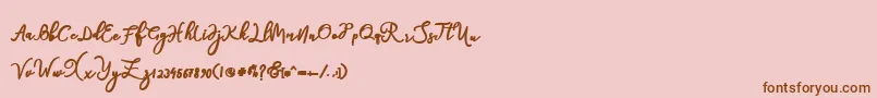 natasha-Schriftart – Braune Schriften auf rosa Hintergrund