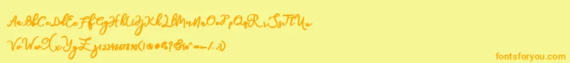 natasha Font – Orange Fonts on Yellow Background