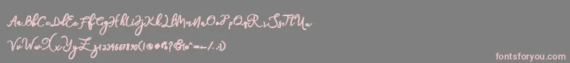 natasha-Schriftart – Rosa Schriften auf grauem Hintergrund