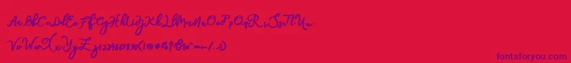 natasha-Schriftart – Violette Schriften auf rotem Hintergrund