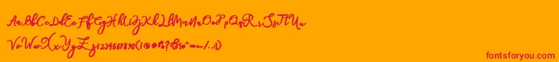 natasha Font – Red Fonts on Orange Background