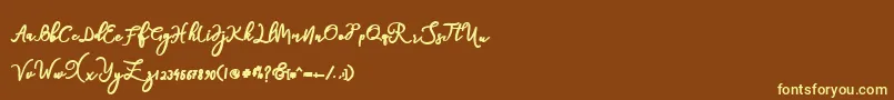 natasha Font – Yellow Fonts on Brown Background