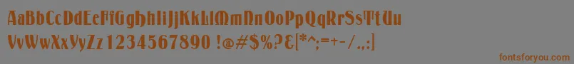 フォントPetrarka – 茶色の文字が灰色の背景にあります。