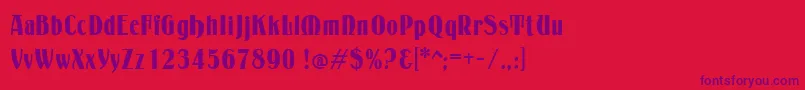 Petrarka-Schriftart – Violette Schriften auf rotem Hintergrund