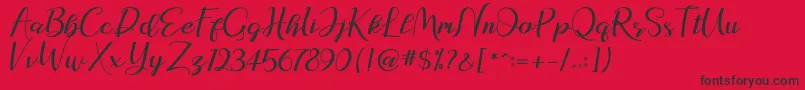 natasya Font – Black Fonts on Red Background
