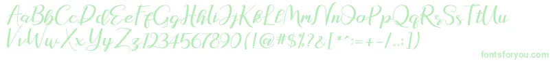natasya Font – Green Fonts on White Background