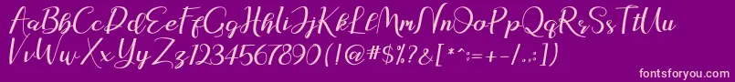 natasya Font – Pink Fonts on Purple Background
