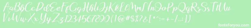 natasya Font – White Fonts on Green Background
