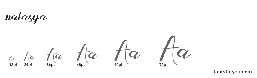 Natasya (135290) Font Sizes