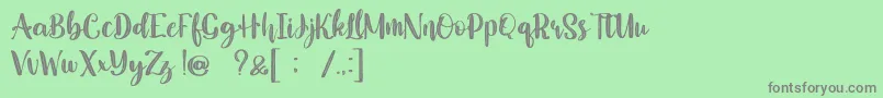 Nathalia Demo Font – Gray Fonts on Green Background