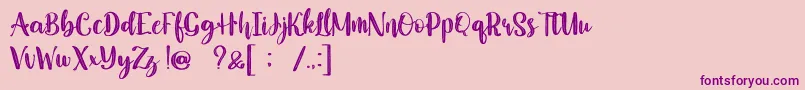 Nathalia Demo Font – Purple Fonts on Pink Background