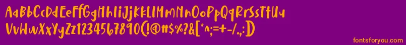 Шрифт Nathals Font D by 7NTypes – оранжевые шрифты на фиолетовом фоне