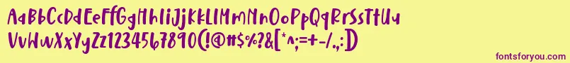 Nathals Font D by 7NTypes Font – Purple Fonts on Yellow Background
