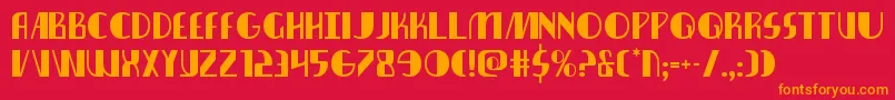 フォントnathanbrazil1 1 – 赤い背景にオレンジの文字