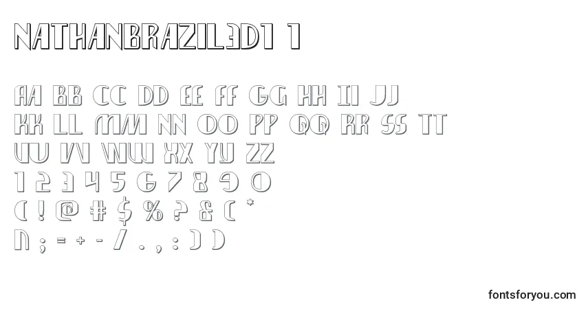 Шрифт Nathanbrazil3d1 1 – алфавит, цифры, специальные символы