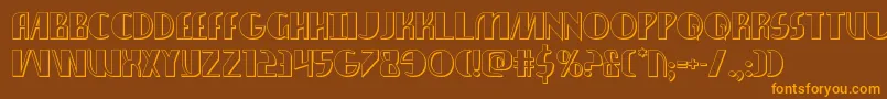 Weitere Informationen zur nathanbrazil3d1 1-Schriftart nathanbrazil3d1 1-Schriftart – Orangefarbene Schriften auf braunem Hintergrund