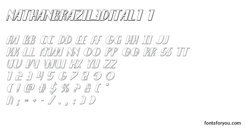 Шрифт Nathanbrazil3dital1 1 – алфавит, цифры, специальные символы