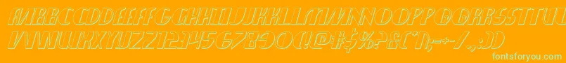 nathanbrazil3dital1 1-Schriftart – Grüne Schriften auf orangefarbenem Hintergrund