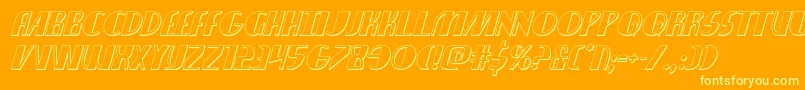 nathanbrazil3dital1 1-Schriftart – Gelbe Schriften auf orangefarbenem Hintergrund