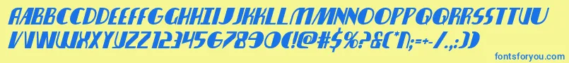 nathanbrazilboldital1 1 Font – Blue Fonts on Yellow Background