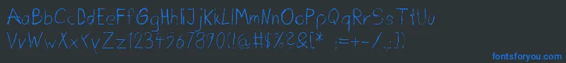 Dirtydeohandink Font – Blue Fonts on Black Background