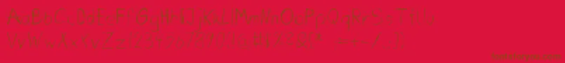Dirtydeohandink Font – Brown Fonts on Red Background