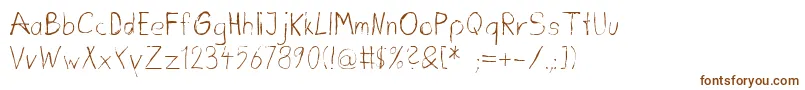 Шрифт Dirtydeohandink – коричневые шрифты на белом фоне