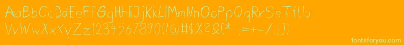 Dirtydeohandink Font – Green Fonts on Orange Background