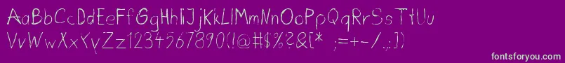 Dirtydeohandink Font – Green Fonts on Purple Background