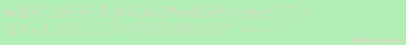Dirtydeohandink-fontti – vaaleanpunaiset fontit vihreällä taustalla