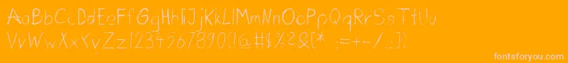 Dirtydeohandink Font – Pink Fonts on Orange Background