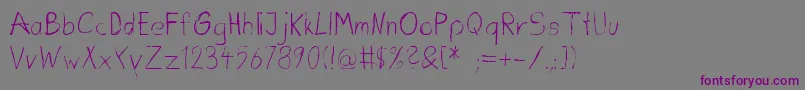 Шрифт Dirtydeohandink – фиолетовые шрифты на сером фоне