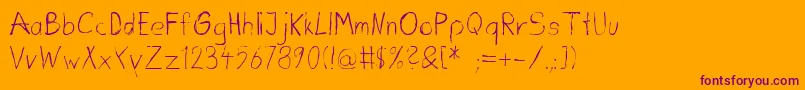 Dirtydeohandink Font – Purple Fonts on Orange Background