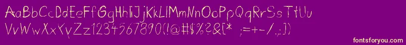 Dirtydeohandink Font – Yellow Fonts on Purple Background