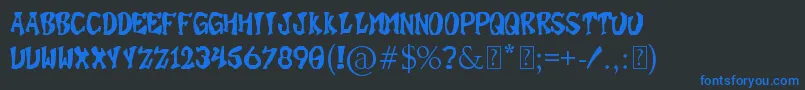 SuperBonus Font – Blue Fonts on Black Background
